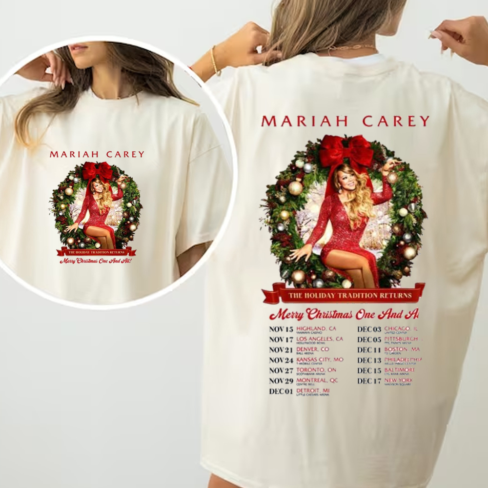 Mariah Carey Music Xmas Shirt Concert  Song Shirt 2 Sided